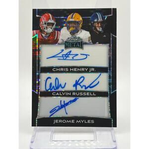 2025 Leaf Metal Chris Henry Jr Calvin Russell Jerome Myles Black Auto 1/2 SSP